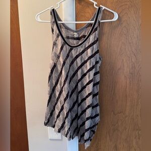 Striped Black and Gray Women's Tank Top